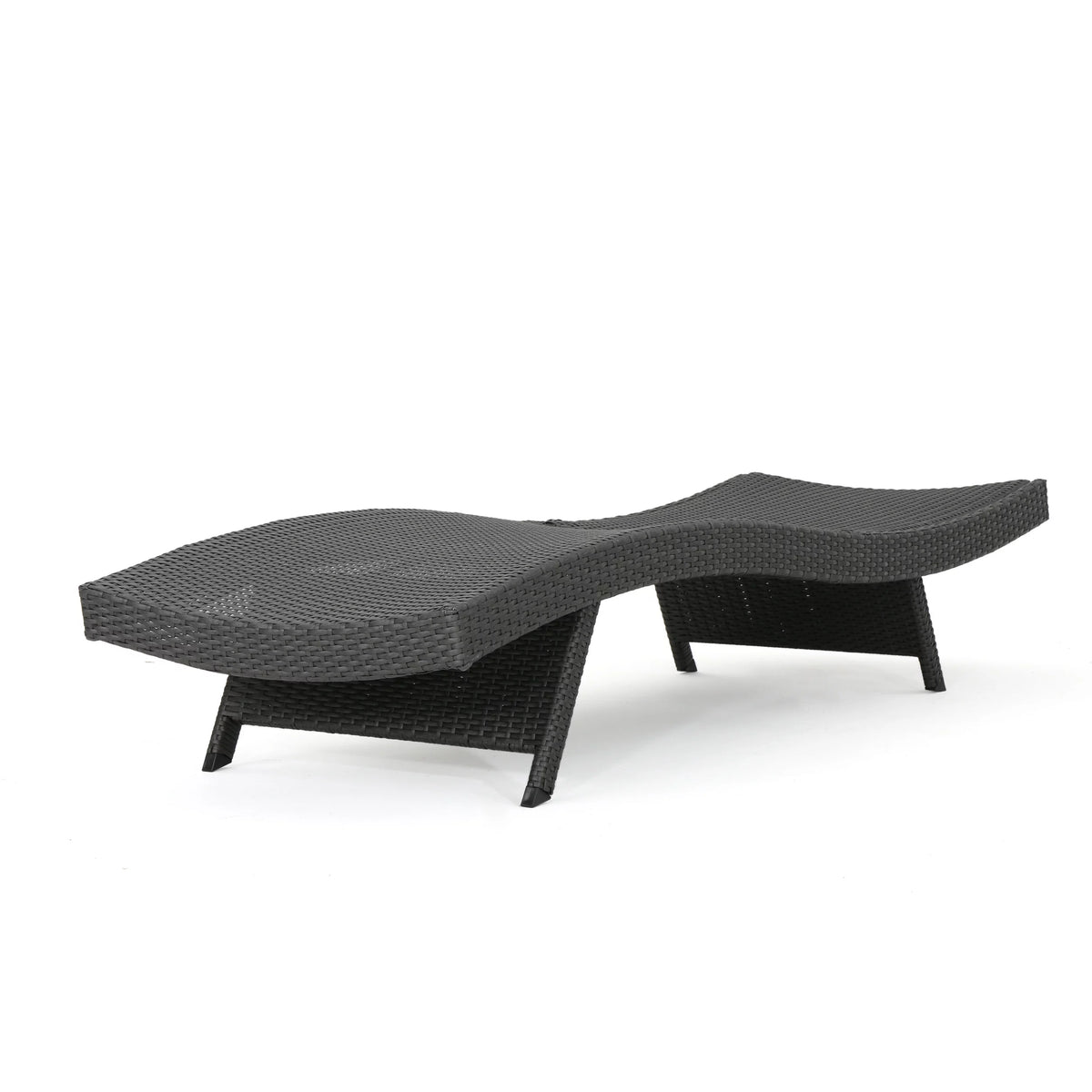 Grey Wicker Adjustable Chaise Lounge Set of 2 N219459