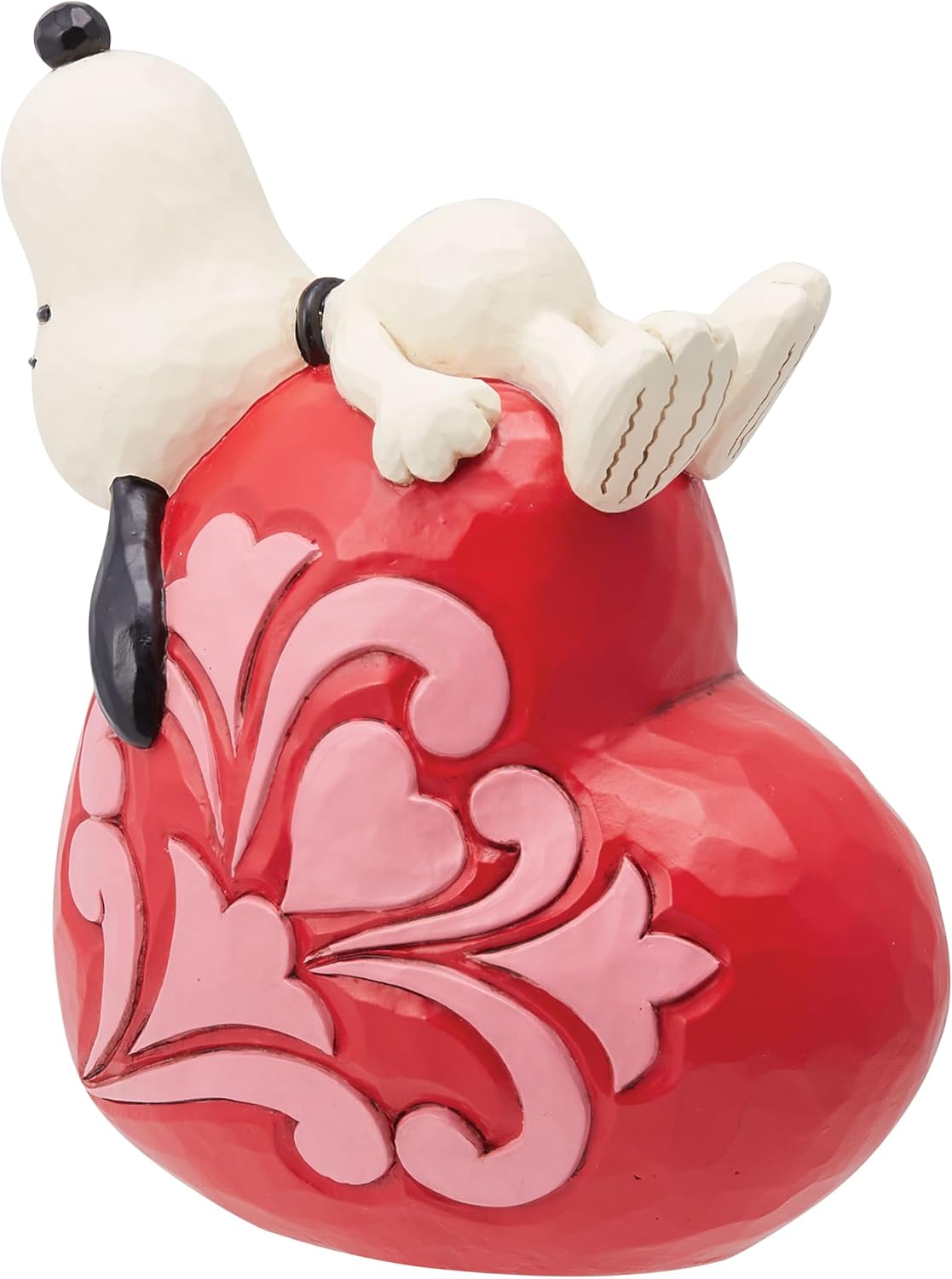 Snoopy Laying on Heart Figurine, 5.25 Inch, Multicolor V397531