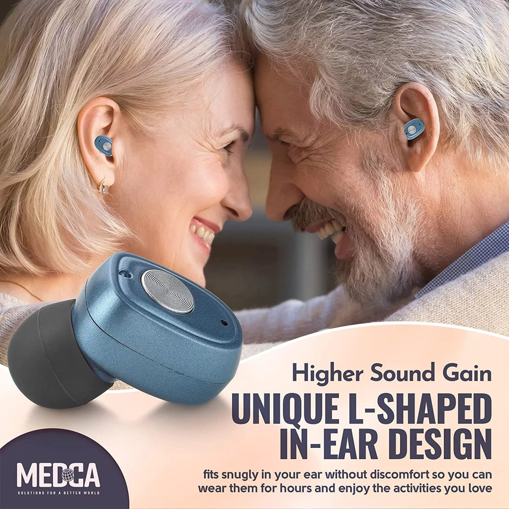 Rechargeable Hearing Amplifier Pair with Noise Cancelling D7077