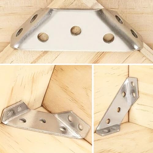 20 Pack Stainless Steel Furniture Corner Braces Connector with 140 Screws M60869
