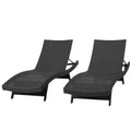 Grey Wicker Adjustable Chaise Lounge Set of 2 N219459