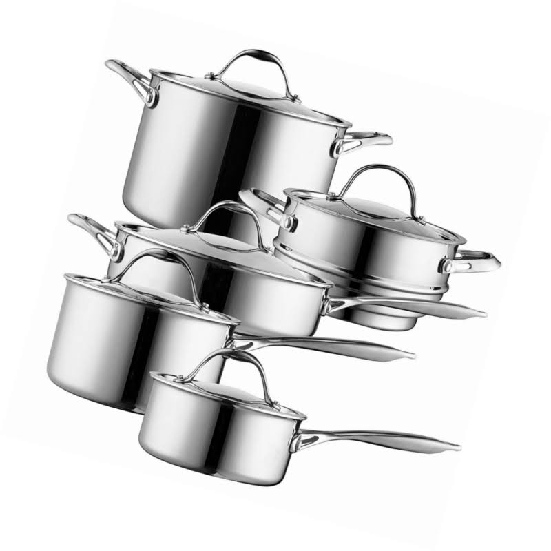 10 Piece Multi-Ply Clad Stainless Steel Cookware Set P87978