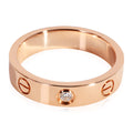 18k Rose Gold Wedding Band with 1 Diamond B602