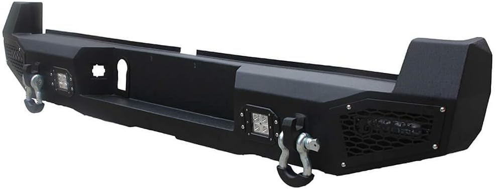 Textured Black Front and Rear Bumper with LED Lights and Winch Plate M8526
