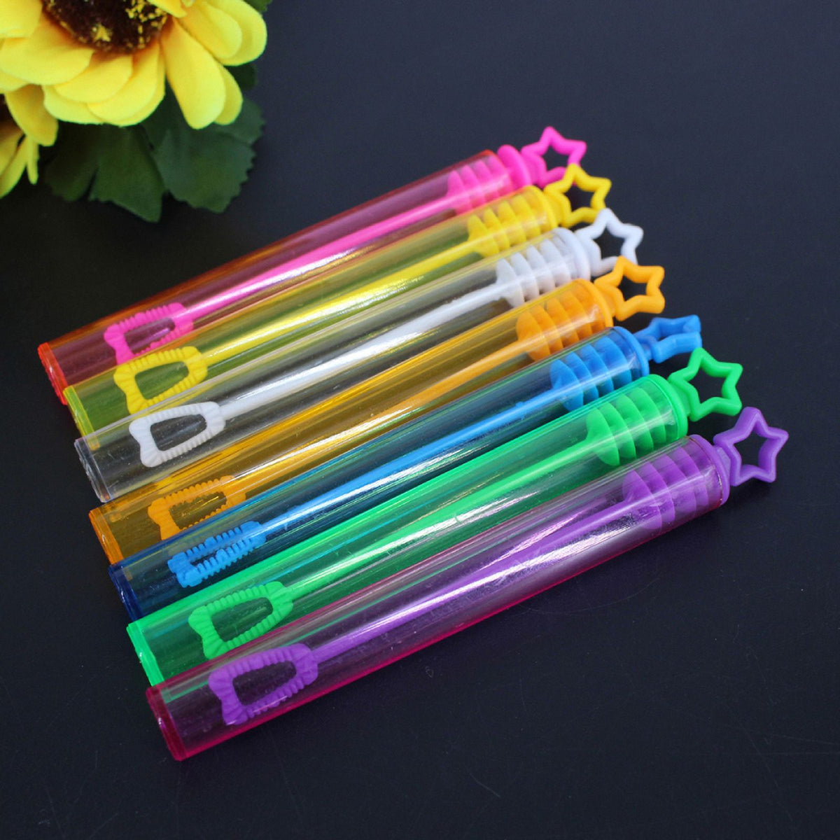 12Pcs Star Heart Shape Bubble Wands Toys I2515