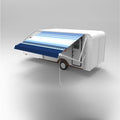 Motorized Retractable RV/Patio Awning - 8 x 8 Feet - Blue Striped K880