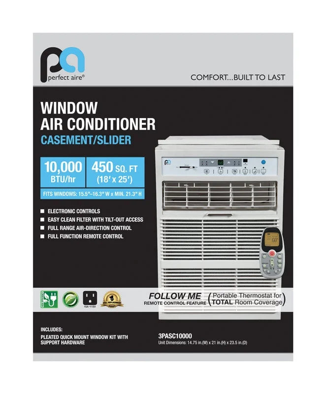 10,000 BTU 115V Slider/Casement Window Air Conditioner with Remote Control R290