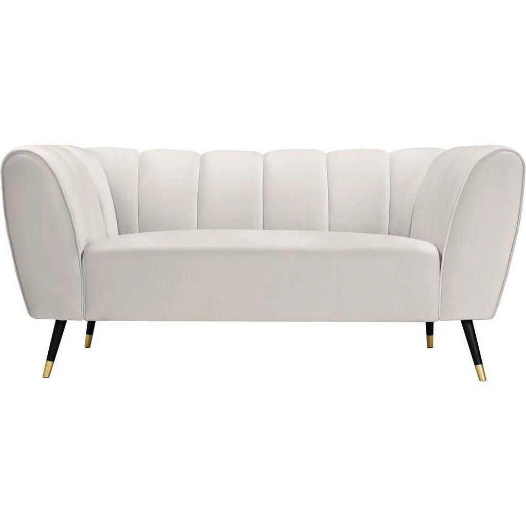 Cream Velvet Loveseat L76433