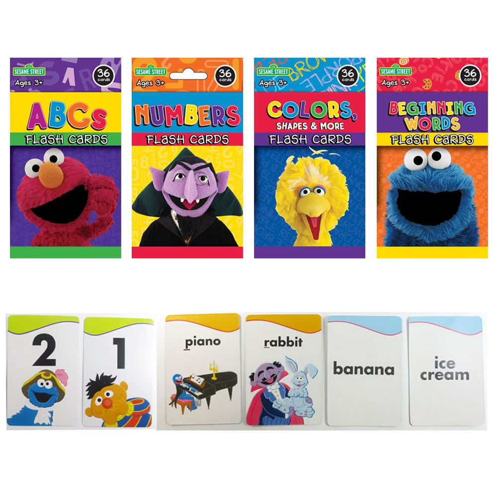 Sesame Street Flash Cards Beginning Words Numbers Colors Shapes Alphabet ABC O614