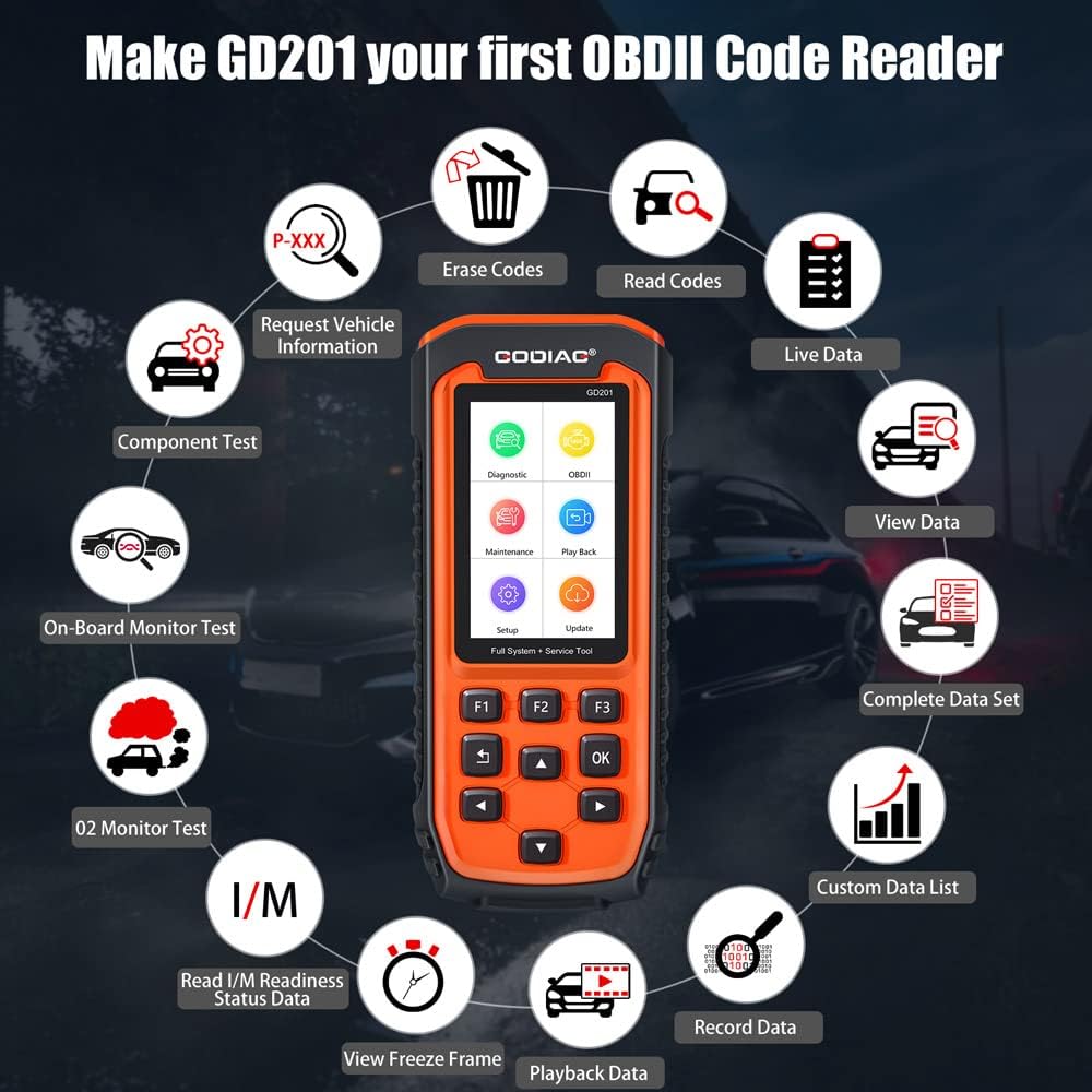 OBD2 Scanner Diagnostic Scan Tool with 29 Reset Service M12438