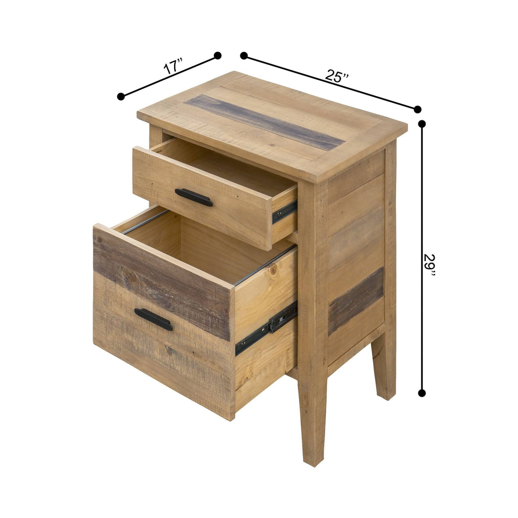 Reclaimed Wood Filing Cabinet with Two Drawers R995617