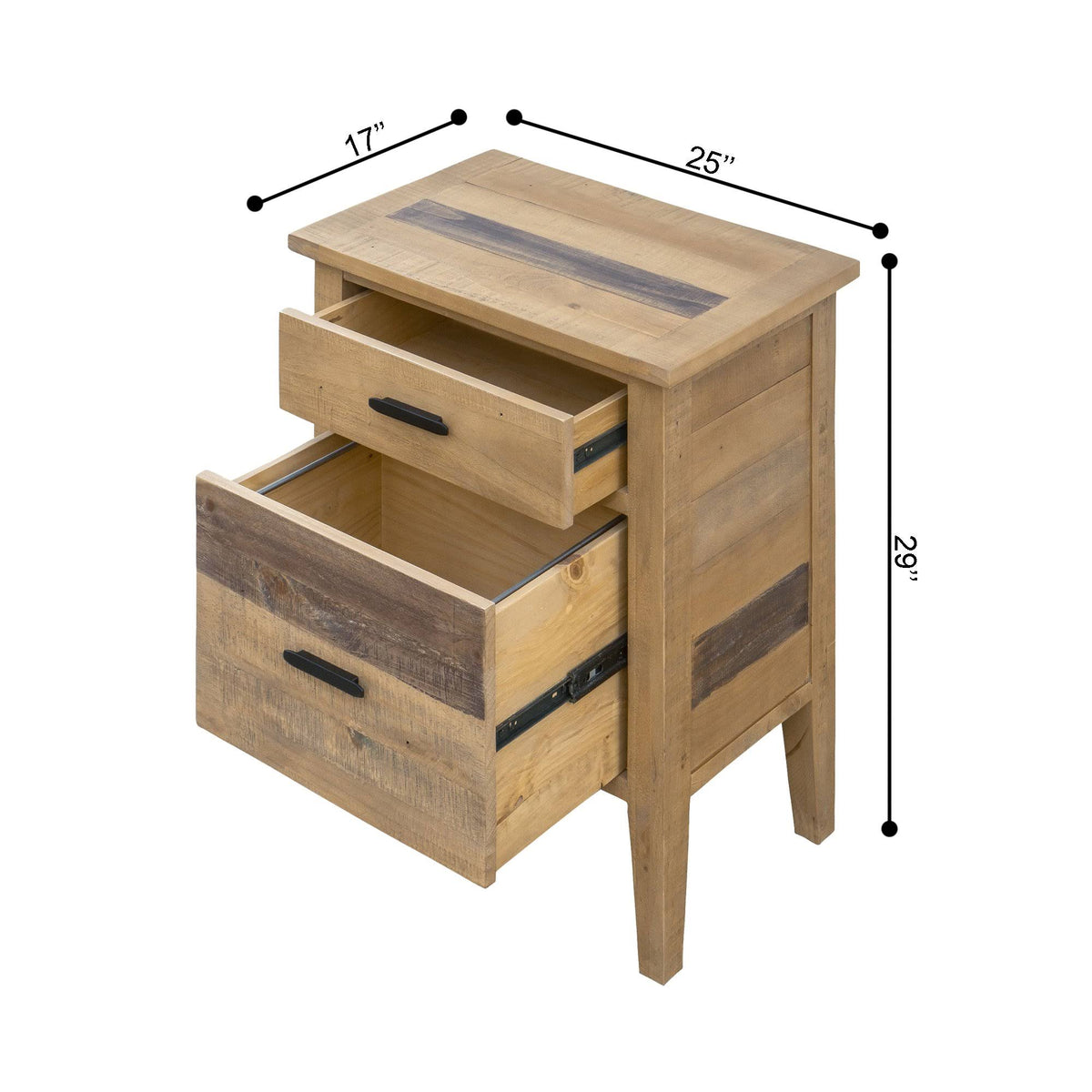 Reclaimed Wood Filing Cabinet with Two Drawers R995617