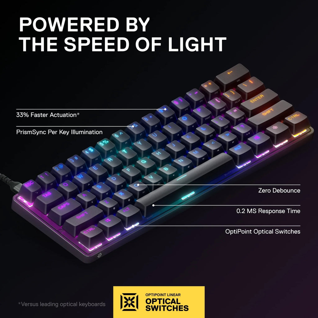 Wired 60% Gaming Keyboard with RGB Lighting - Black Q895
