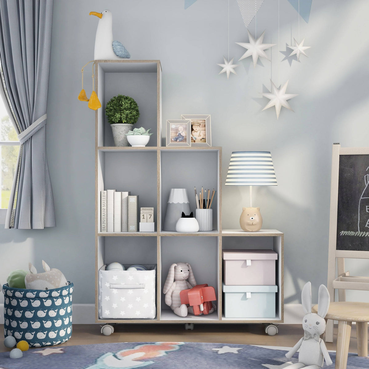 White 6-Shelf Display Cabinet P1585