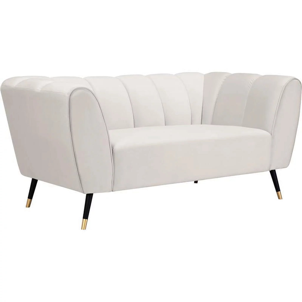 Cream Velvet Loveseat L76433