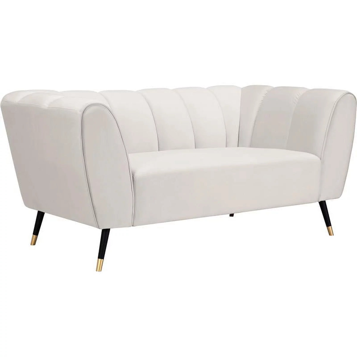 Cream Velvet Loveseat L76433