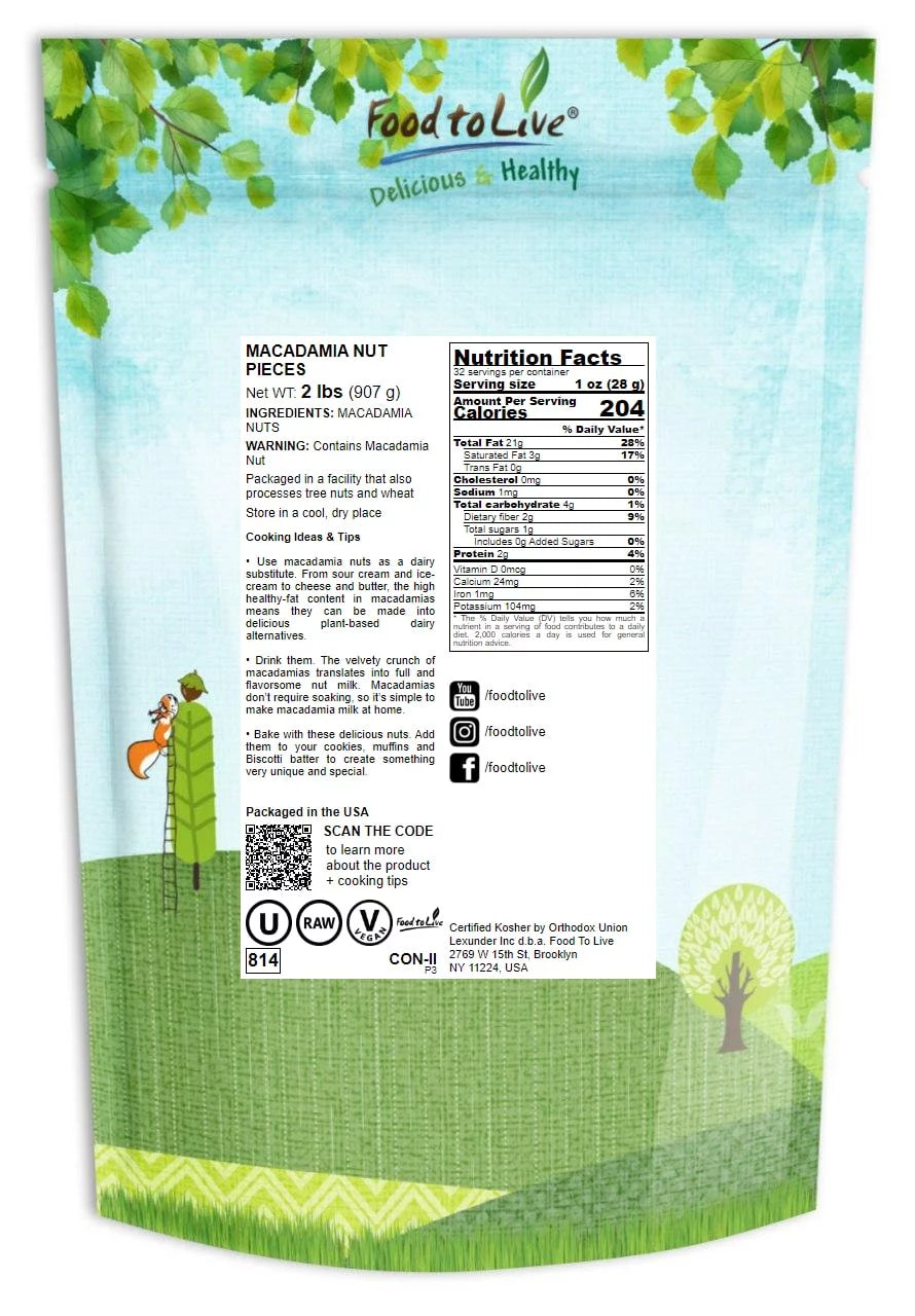Macadamia Nut Pieces, 2 Pounds V685852