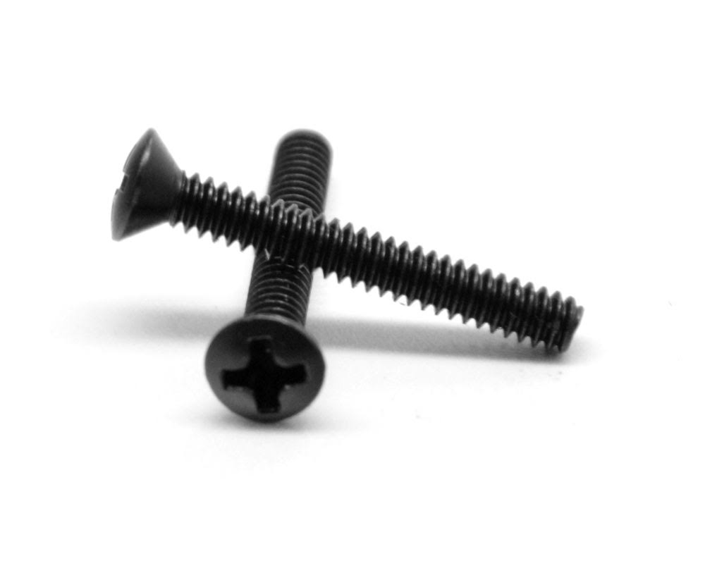 #8-32 x 1 1/4 Coarse Thread Machine Screw Phillips Oval Head Low Carbon Steel Black Oxide C950281