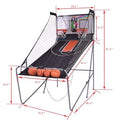 Indoor Basketball Arcade Game Double Electronic Hoops 2 Player with 4 Balls W750716