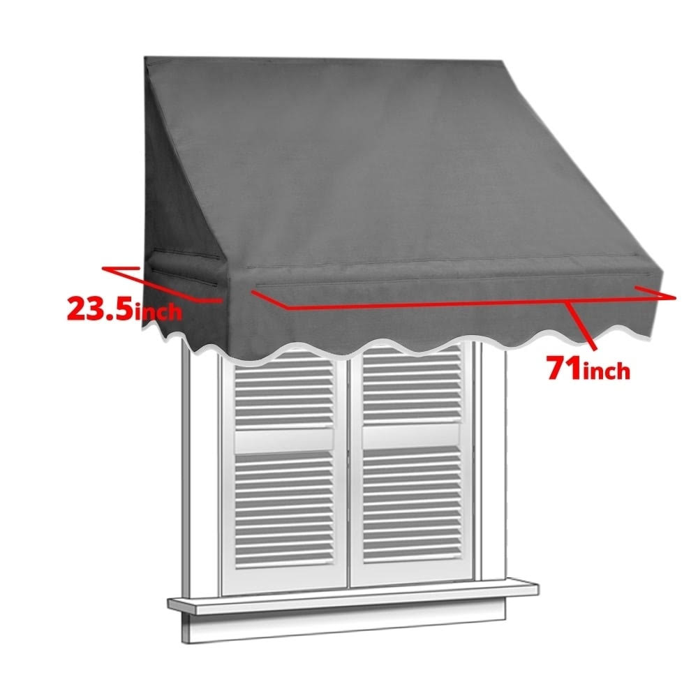 Retractable Door or Window Canopy Awning 6 x 2 Feet Gray Q29676