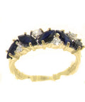 9k Yellow Gold Sapphire Diamond Eternity Ring F856318