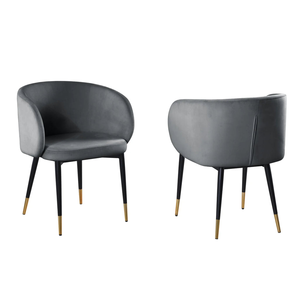 Gray Velvet Upholstered Side Chair Y3021