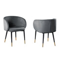 Gray Velvet Upholstered Side Chair Y3021