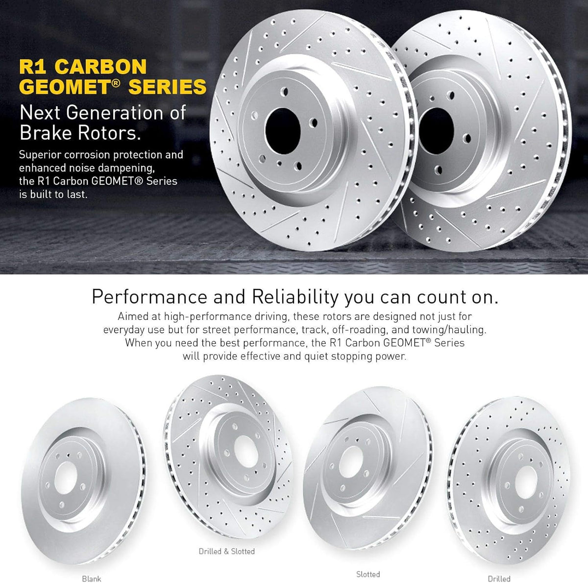 Carbon Brake Rotors Drill Slot Ceramic Pads B701