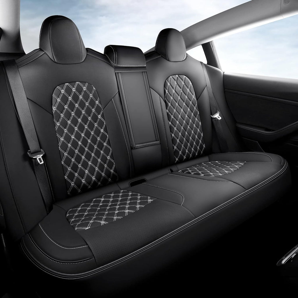 Black Pu Leather Car Seat Covers for Tesla Model Y M820832