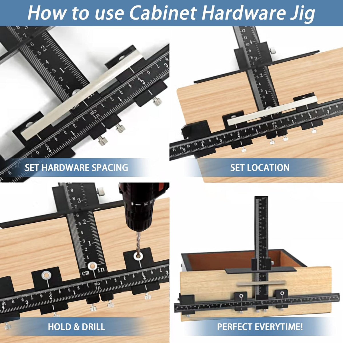 Aluminum Alloy Cabinet Handle Jig Template, Pack of 2 G29528