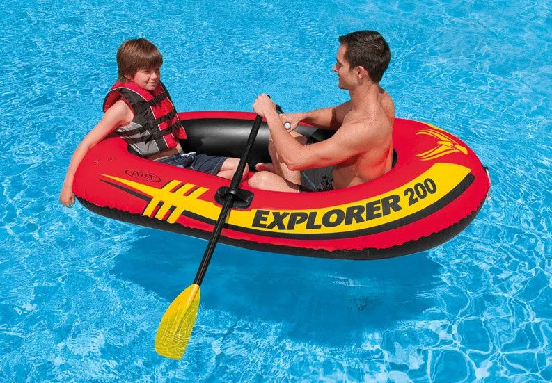 Inflatable 2 Person Raft with 1-Person Inflatable Tube (2 Pack) Y2457