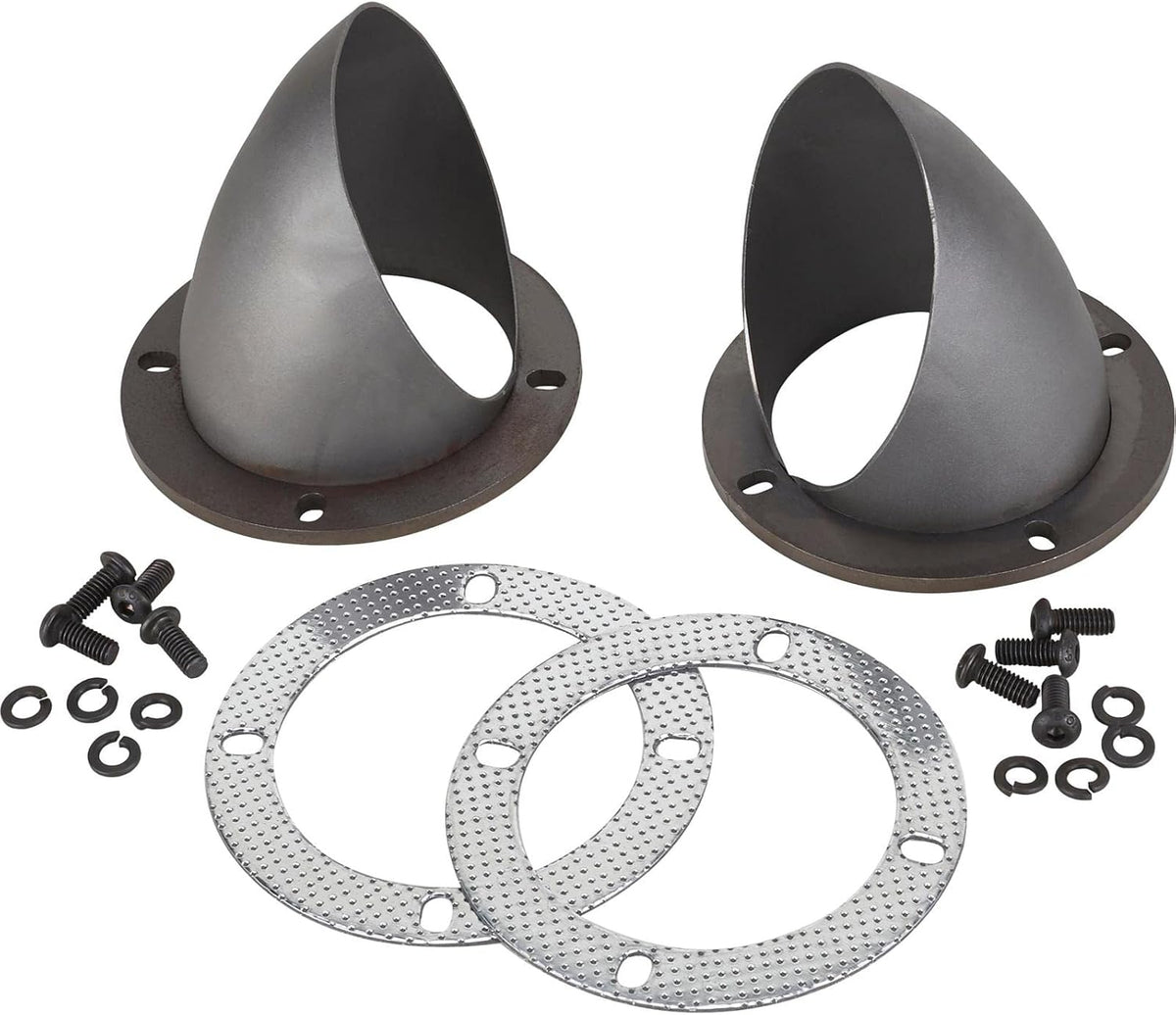 Plain Steel Finish Exhaust Headers, Pair E534