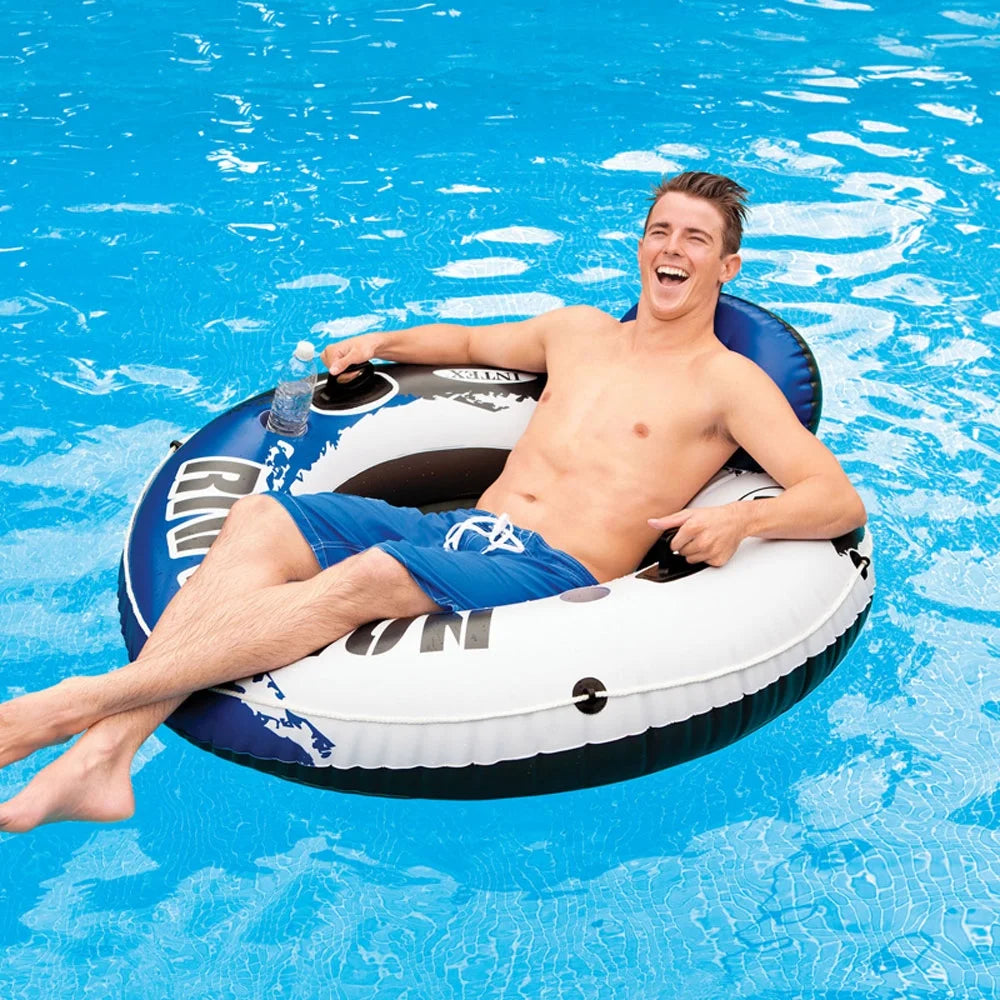 Inflatable 2 Person Raft with 1-Person Inflatable Tube (2 Pack) Y2457