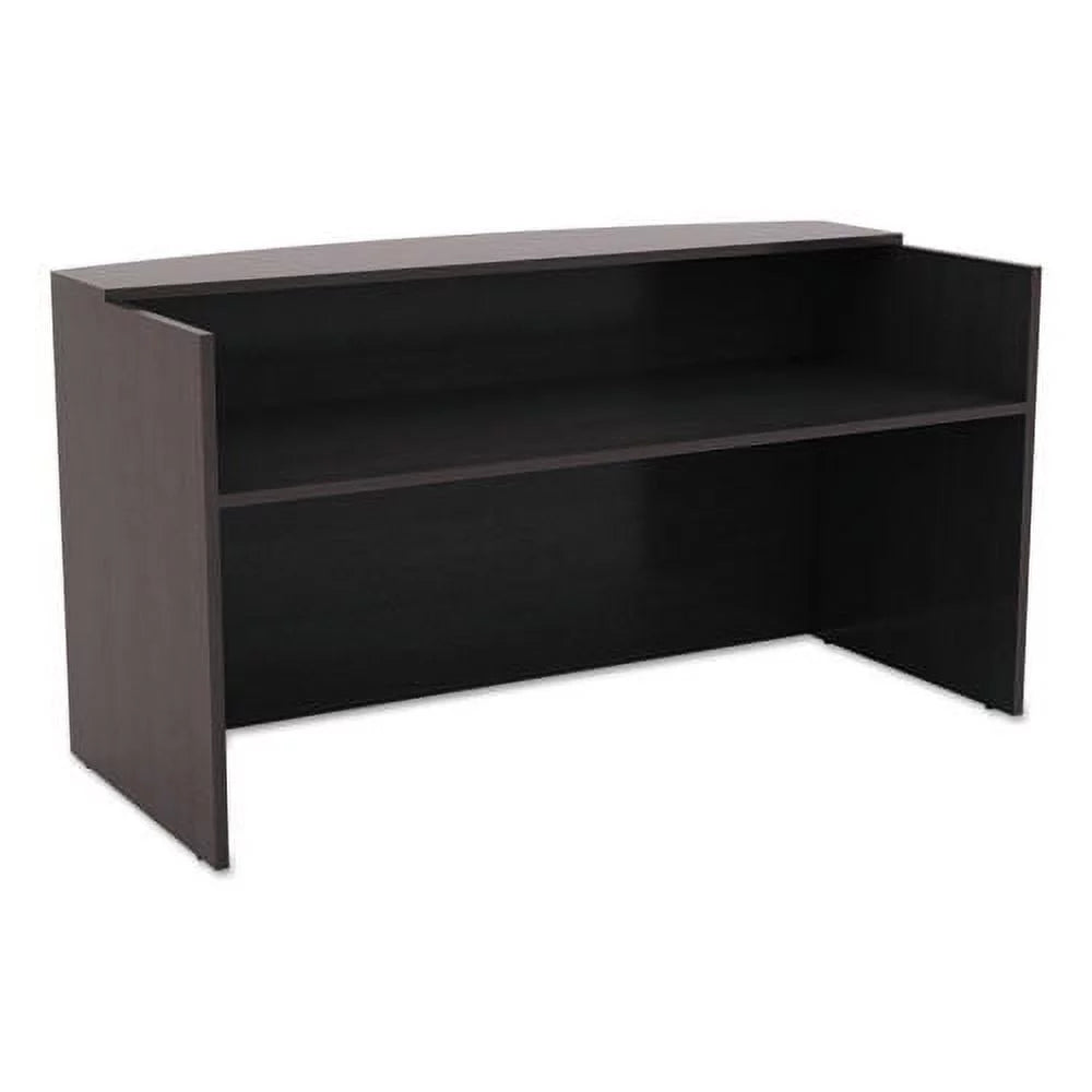 Espresso Reception Desk with Counter W6419