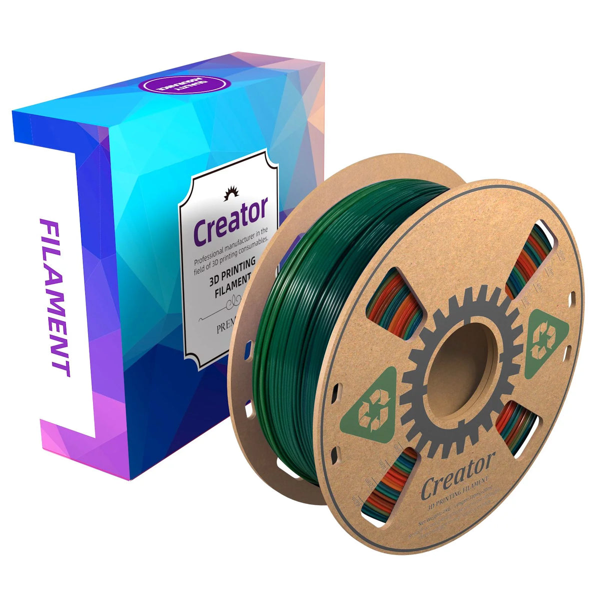 1.75mm Multicolor PLA 3D Printer Filament, 1KG/2.2lbs S290381
