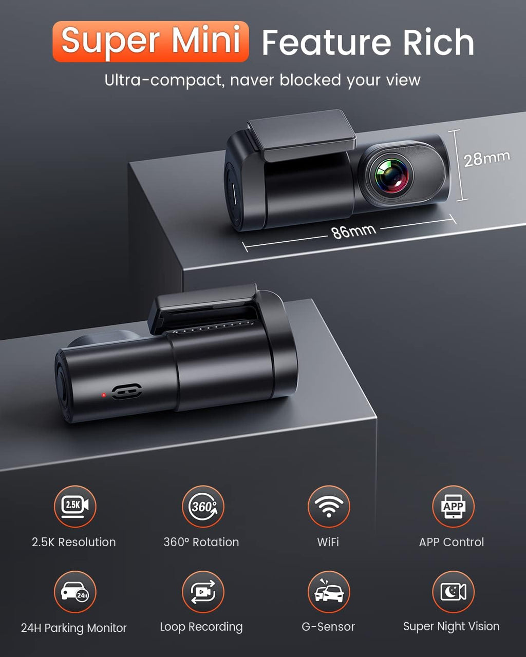 2.5K Car Dash Cam with Night Vision P976691