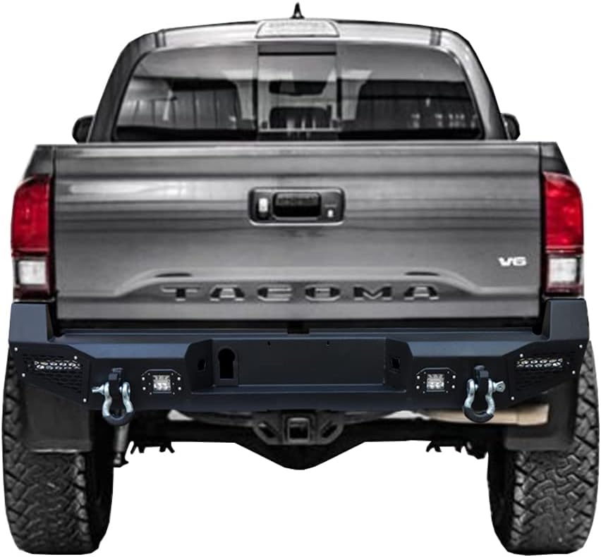 Textured Black Front and Rear Bumper with LED Lights and Winch Plate M8526