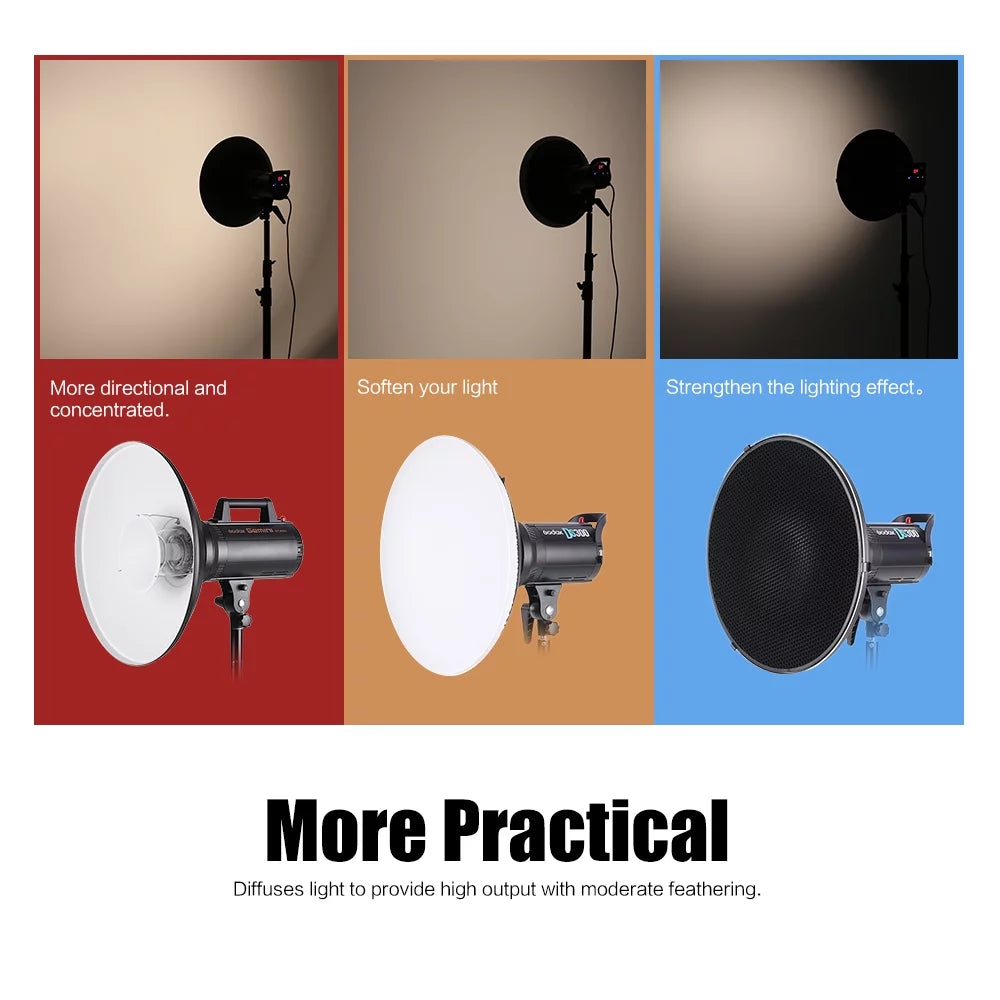 41cm Speedlite Strobe Diffuser Beauty Dish Lampshade with Reflector Honeycomb Soft Cloth C7177
