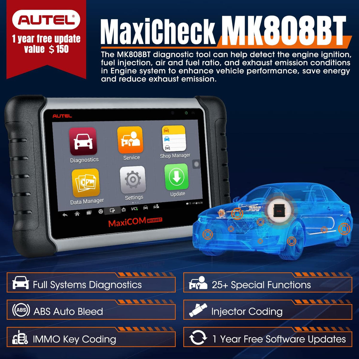 Autel MaxiCOM MK808BT Diagnostic Scan Tool X67125