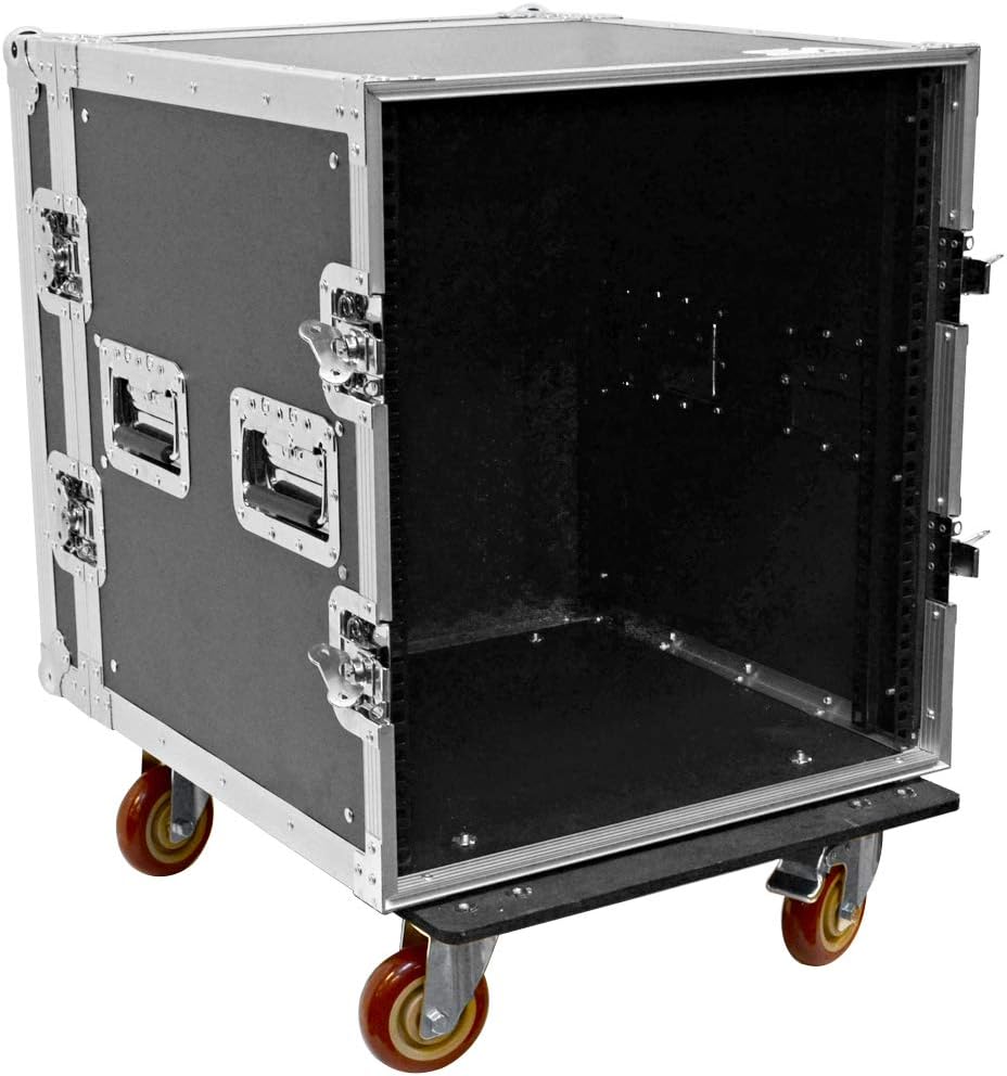 Heavy Duty 12 Space ATA Rack Case with 4 Inch Casters V584