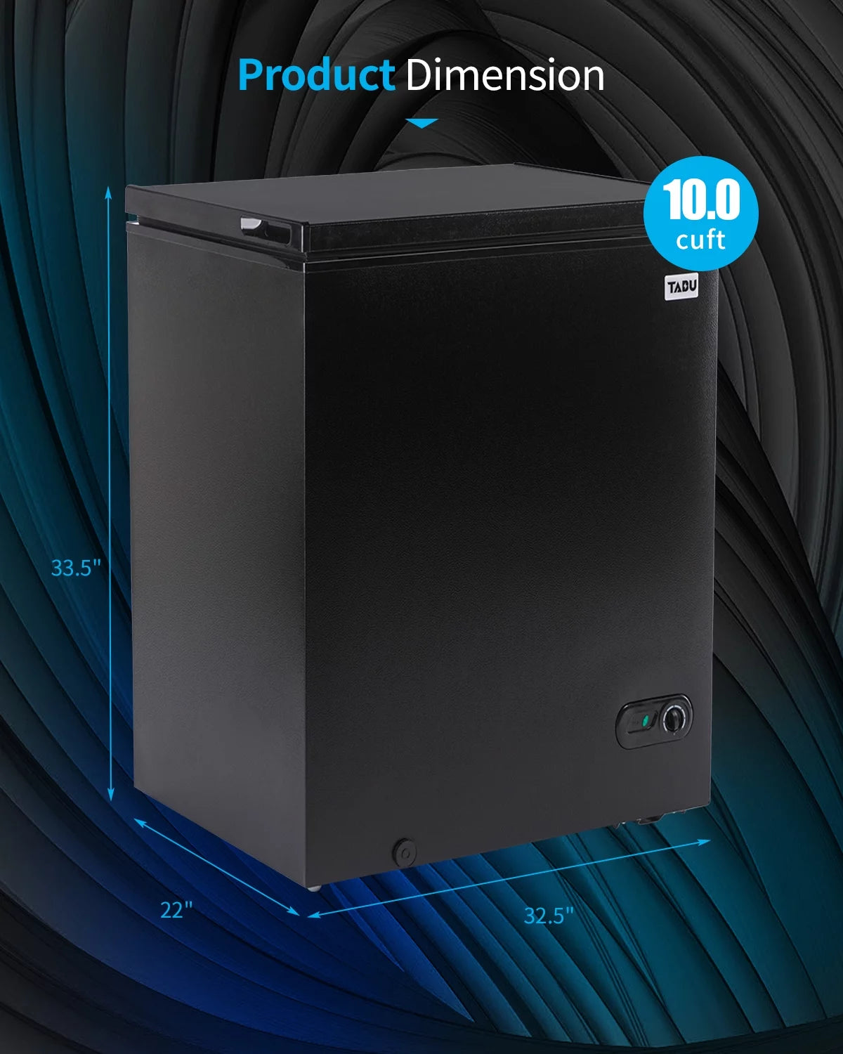 10.0 Cu Ft Black Chest Freezer with Removable Basket T680