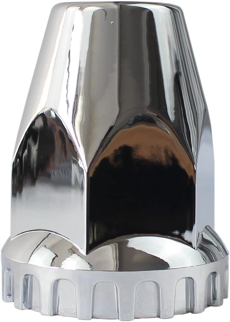 33mm Chrome ABS Plastic Screw on Lug Nut Covers Caps with Flange (40) E9184