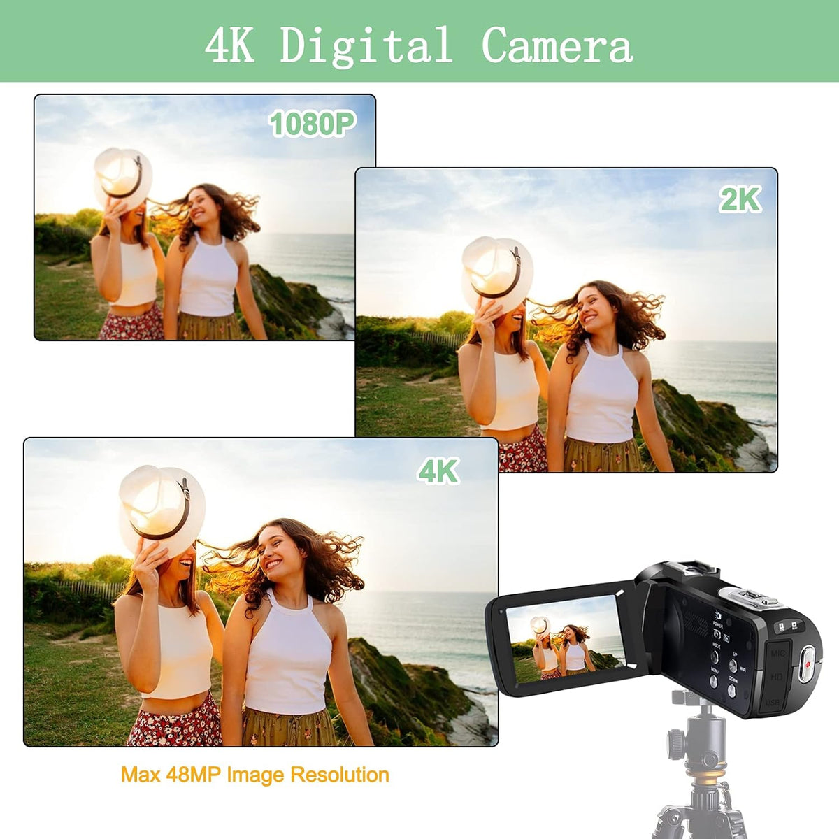 1080P 30FPS 3.0 Inch 270 Degree Rotation 16X Zoom Camcorder M743823
