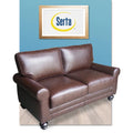 Chestnut Brown Leather Loveseat A137