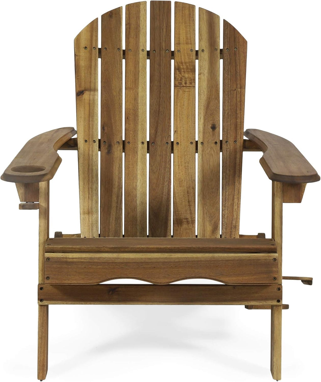 Gray Acacia Wood Folding Adirondack Chair K4932