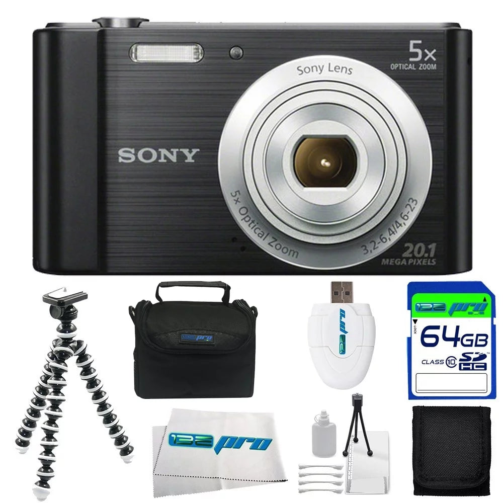 Black Digital Camera with 64GB Accessory Bundle H558