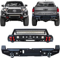 Textured Black Front and Rear Bumper with LED Lights and Winch Plate M8526