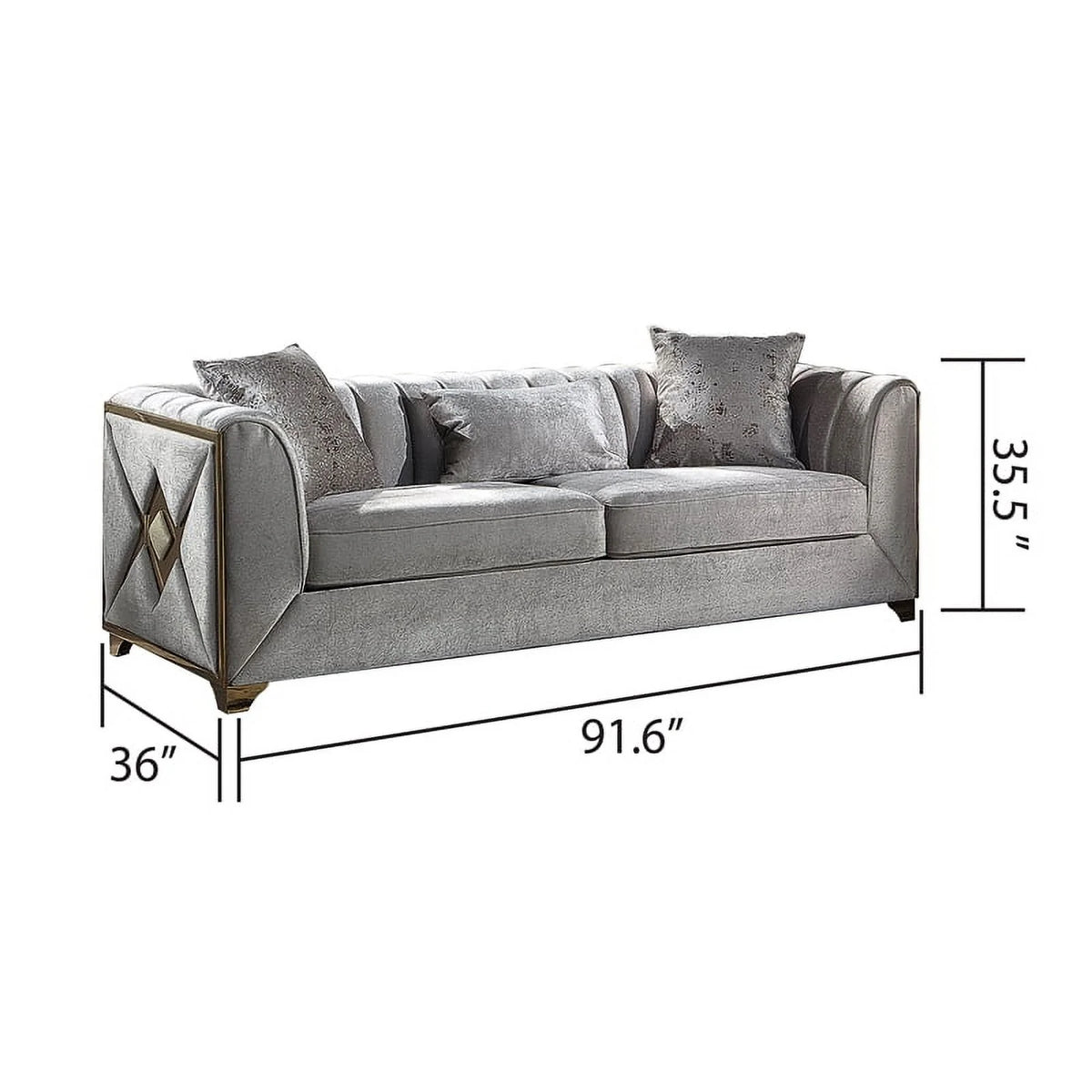 2 PC Wood Living Room Set in Cream X60584