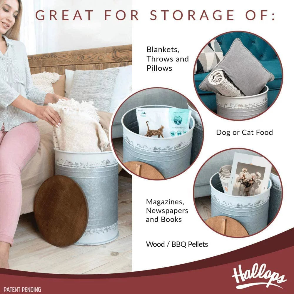 Round Side Table with Bin A21509