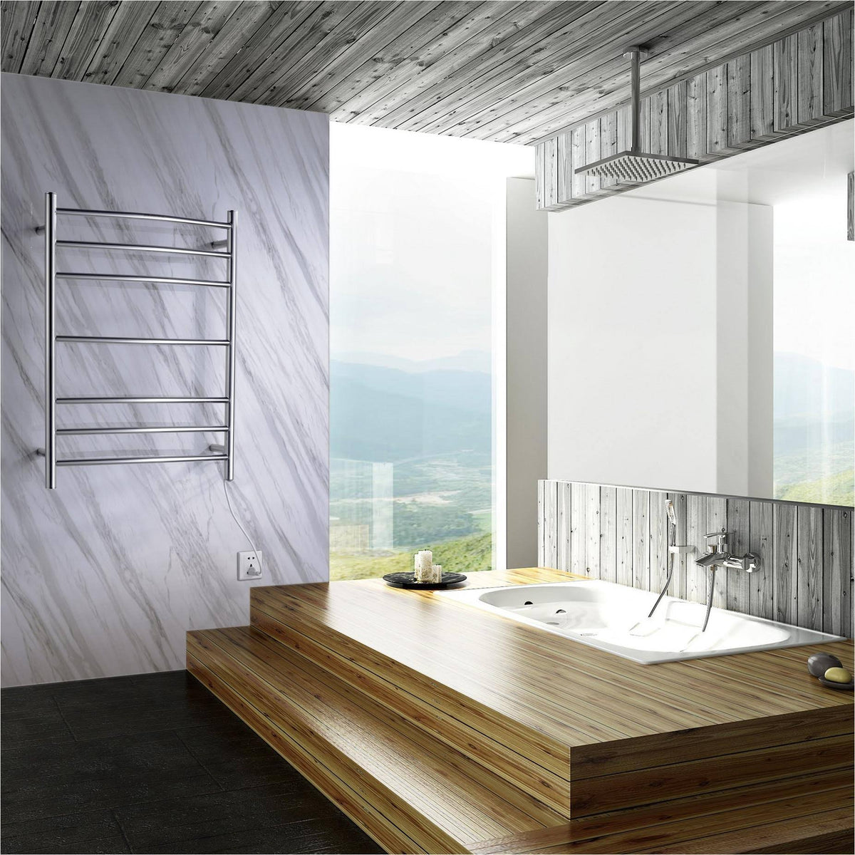 Polished Chrome 7-Bar Electric Towel Warmer L9317